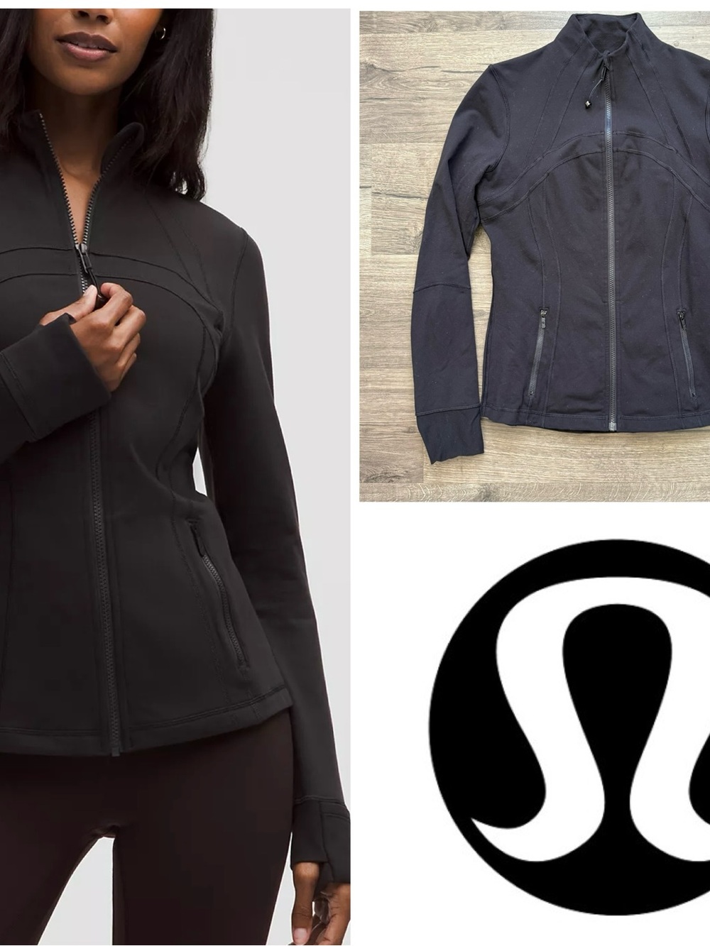 Lululemon Define Jacket Faded Black Luon Full Zip Jacket size 10 Women W4AWLS